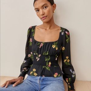 NWT Reformation Hearth Floral Top - Long Sleeve Georgette